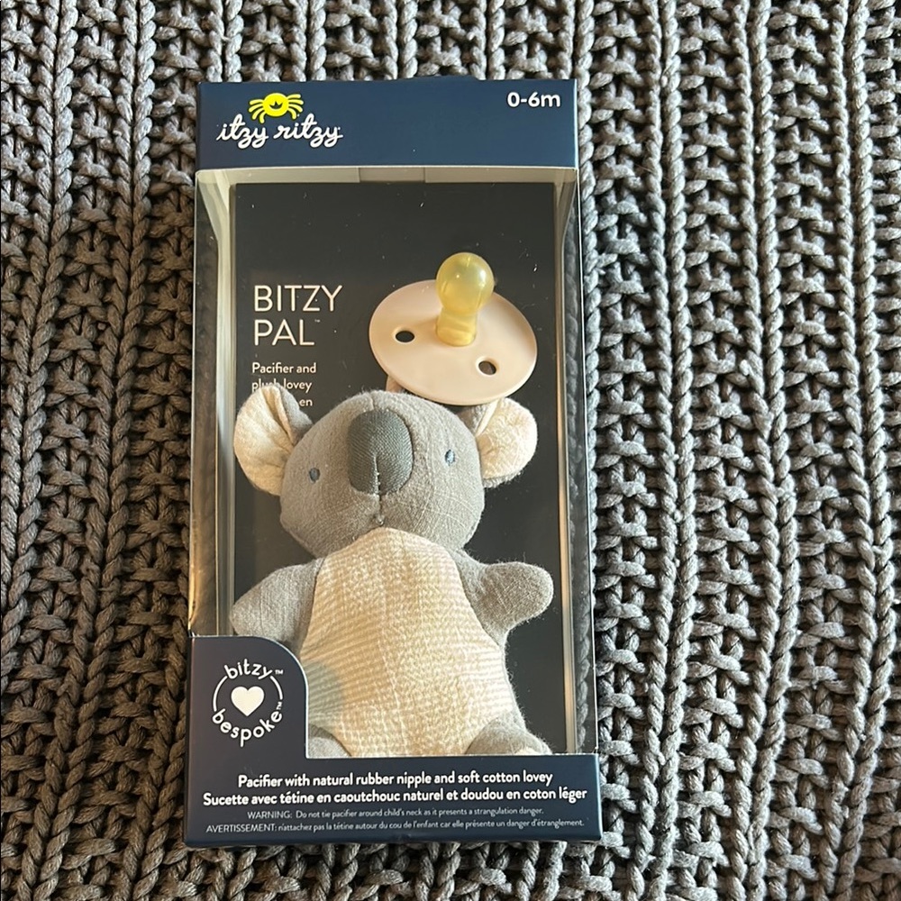 Itzy Ritzy Bitzy Pal Koala Lovey Pacifier - Gray and Cream - NWT